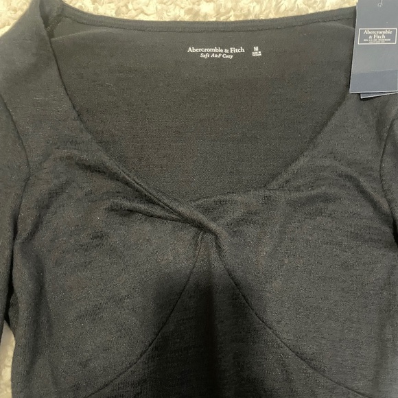 NWT Black Abercrombie Cross-Front Bodysuit - Picture 2 of 4